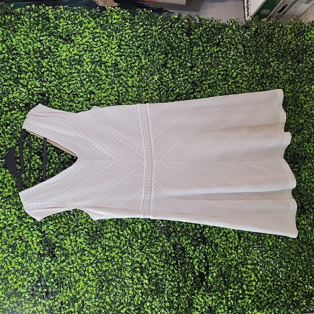 Bright White Lace knee length Dress Size 16